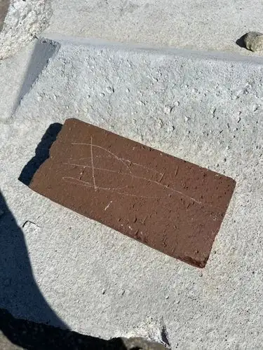 Found art on an ordinary brick.